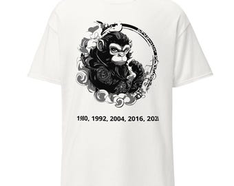 Camiseta del Mono del Zodiaco Chino – Camiseta del Zodiaco Lunar, 1968, 1980, 1992, 2004, 2016, 2028