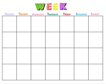 Weekly Planner Printable PDF | Undated Weekly Calendar | Colorful Schedule Template | Instant Download