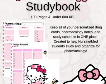 Pharmacology Digital Studybook (Templates, Notes, Study Schedule)