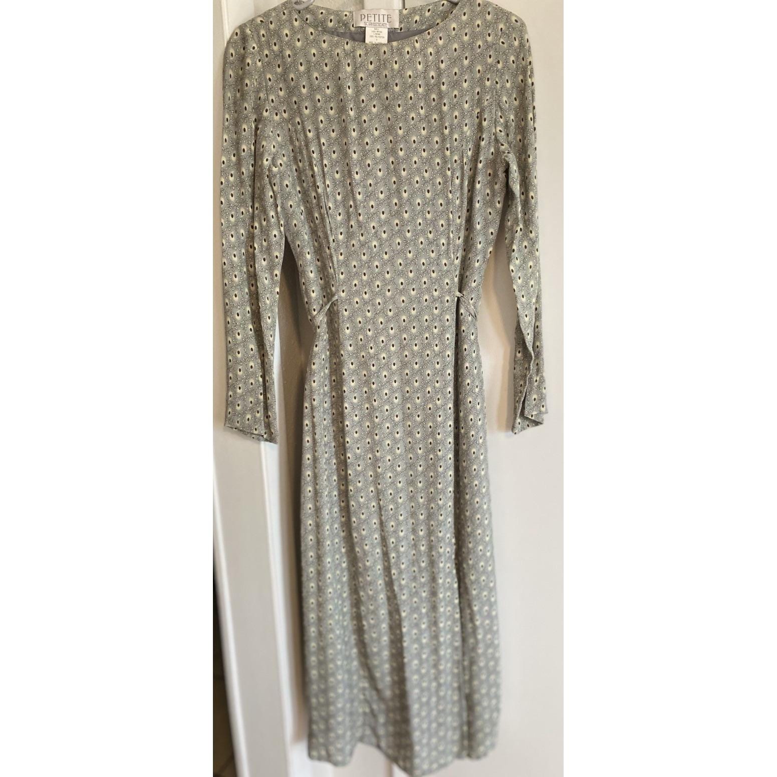 Petite Sophisticate 4 Dress Vintage 90's Grey Floral