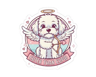 Cuter Than Cupid Puppy with Wings sticker