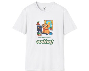 Coding Dog Graphic T-Shirt | I Freakin' Woof Coding