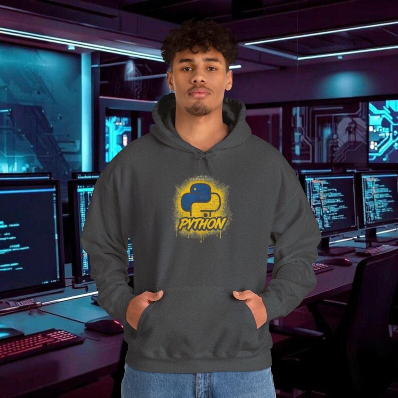 Python Logo Hoodie | Programming Script Developer Sweatshirt image 6