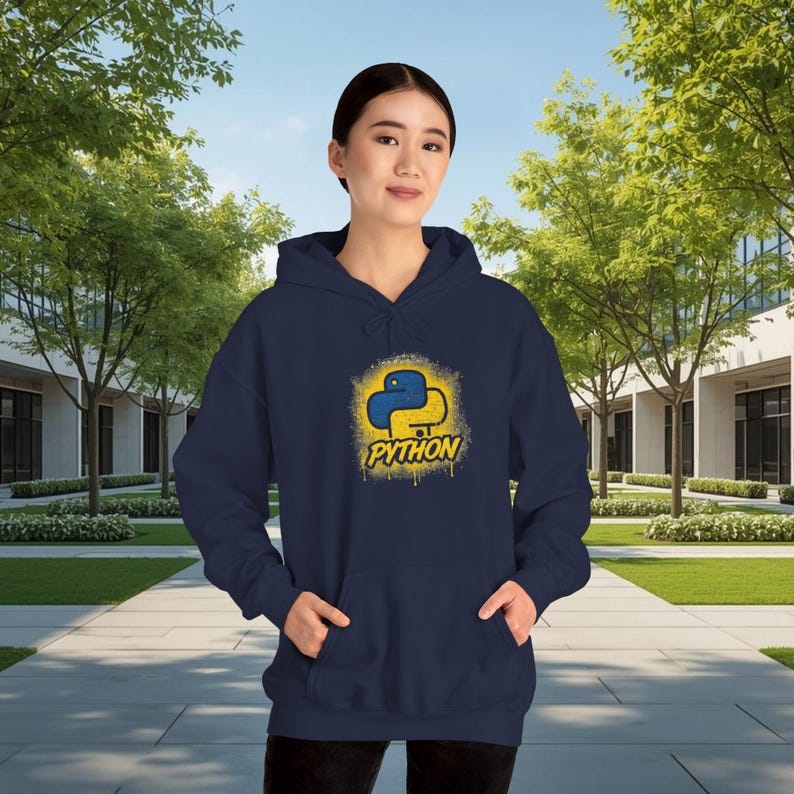 Python Logo Hoodie | Programming Script Developer Sweatshirt image 9