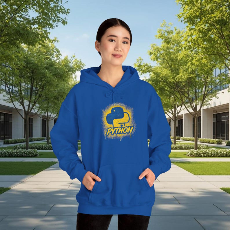 Python Logo Hoodie | Programming Script Developer Sweatshirt image 1