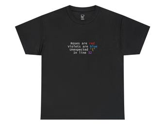 Roses are Red Code Poem Tee | Hacker Black Cotton Shirt