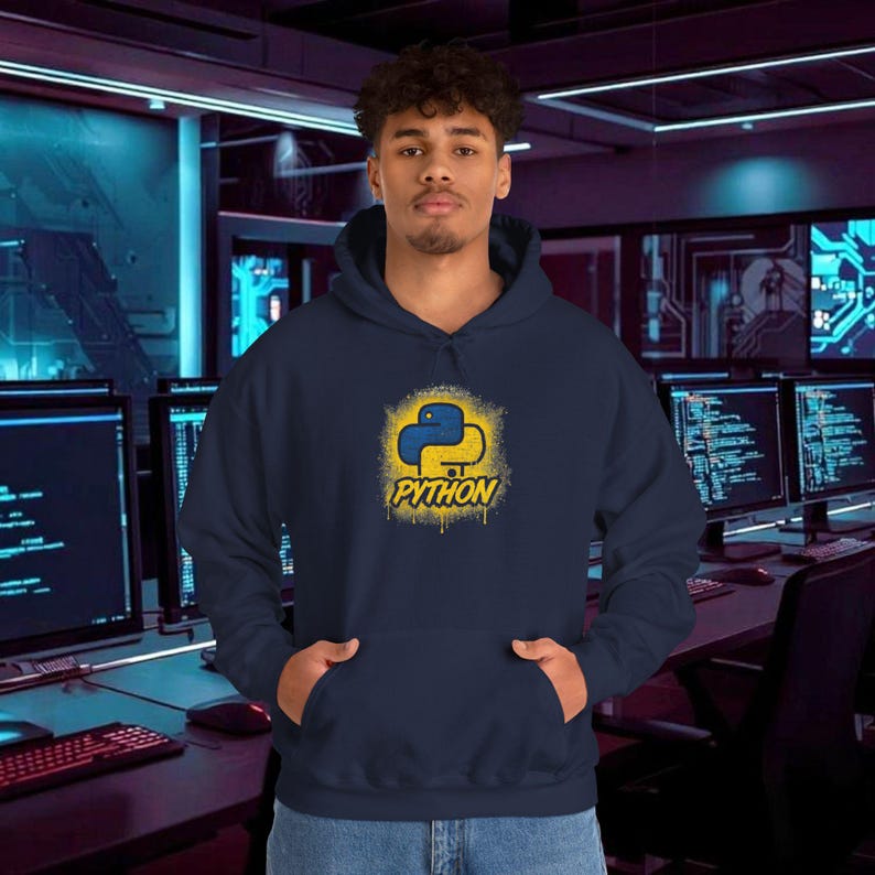 Python Logo Hoodie | Programming Script Developer Sweatshirt image 12