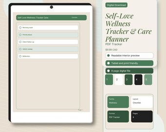 Self-Love Wellness Tracker & Care Planner