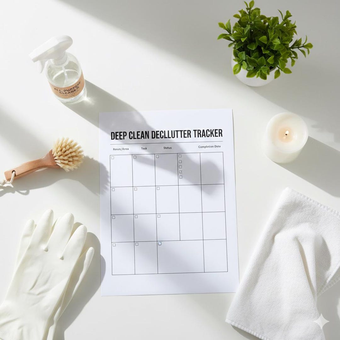 Deep Clean Declutter Tracker Printable PDF | Home Organization Cleaning ...