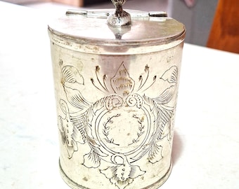 Azucarero vintage de plata de ley 800 de los años 30: decoración europea antigua