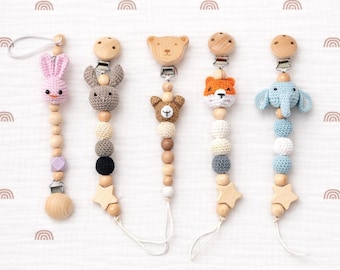 Handmade Wooden Pacifier Clip | Natural Baby Accessory | Neutral Pacifier Holder | Minimal Baby Shower Gift .