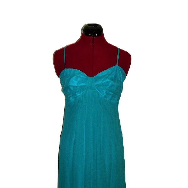 Vintage Blue SILK Spaghetti Strap Halter Dress Strapless Wedding Guest Clubwear by Jonathan Martin Womens Medium Large Size 14 Only 9.99 USD