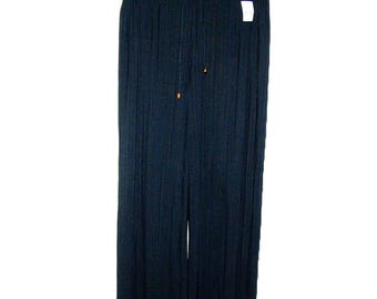 Vintage Palazzo Pants Black Bell Bottoms Mod Beatnik Hippie Bohemian One Size Only 14 USD
