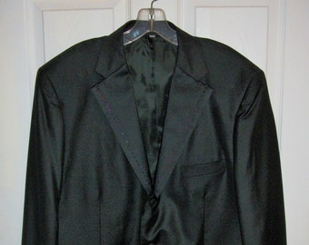 Vintage Black Blazer Dinner Jacket Rhinestone Accents Success of Uomo Phita Mens Size 42 R Performance Jazz Swing Sport Coat Only 5.99 USD