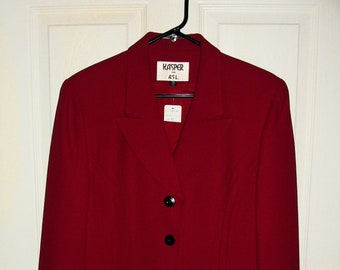 Vintage Red Wine Blazer Jacket Kasper for A.S.L. Ladies Size 10 Only 6.99 USD