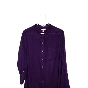 Vintage Purple Blouse LS Button up Women's XL Extra-Large 20 Only 9 USD