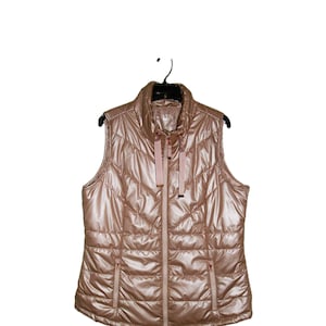SAlE 50% OFF Vintage Down Filled Quilted Puffer Ski Vest Pink Rose Pearl Mauve by Maurice&#39;s Womens Extra Large Now 6 USD