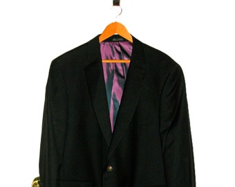 Vintage Black Blazer Sport Coat by Jean Paul Germain 2 Button Front Men's Size 50 R Only 11 USD