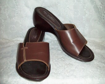 leather mule sandals ladies