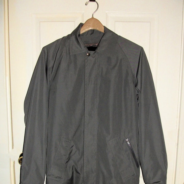 Vintage Men's Gray Coat Zip Out Fleece Lined Work Jacket London Fog Size 40 L Only 6.99 USD