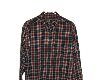 Vintage Plaid Flannel Shirt by Croft and Barrow Men's Medium Only 6 USD