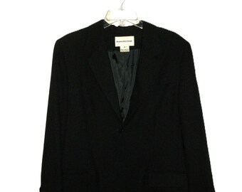 Vintage Black Blazer Jacket with pockets by Evan Picone Women's Large Size 16 Only 8 USD