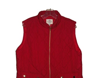 SAlE 50% OFF Vintage Red Down Filled Puffer Ski Vest by St John's Bay Extra Large Now 5.99 USD