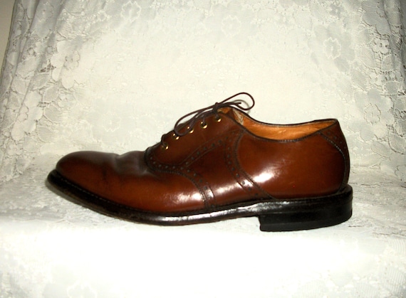 Vintage Brown Leather Aristocraft Saddle Oxfords … - image 3