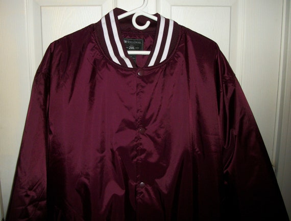 Vintage Burgundy & White Coat Varsity Bomber Jack… - image 8