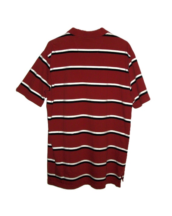 Vintage Burgundy Wine Striped Short Sleeve Polo R… - image 10