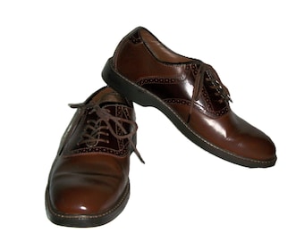 Vintage Brown Leather Saddle Oxfords by G.H. Bass & Co Men's Size 10 D Only 20 USD