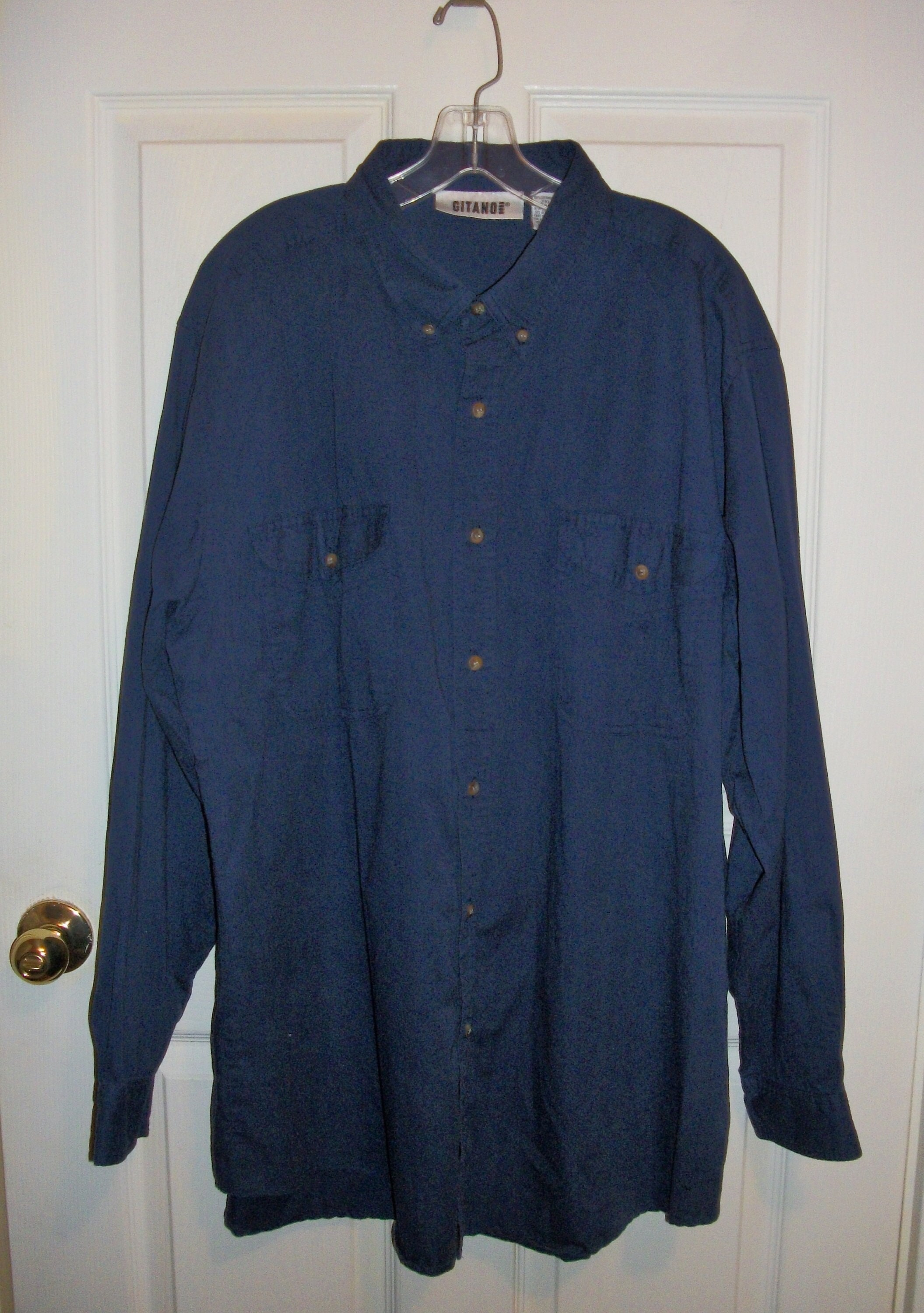 Vintage Navy Blue Long Sleeve Shirt 