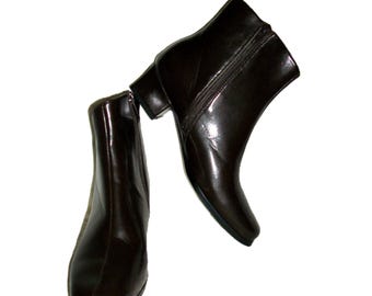 Bottines marron vintage avec fermeture éclair sur le côté Valley Lane Taille 5 1/2 Seulement 9 USD