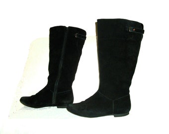 Vintage Black Suede Leather Pirate Boots by Style & Co size 6 Only 14 USD