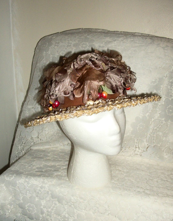 Vintage 1950s Hat Ladies Afternoon or Garden Part… - image 5