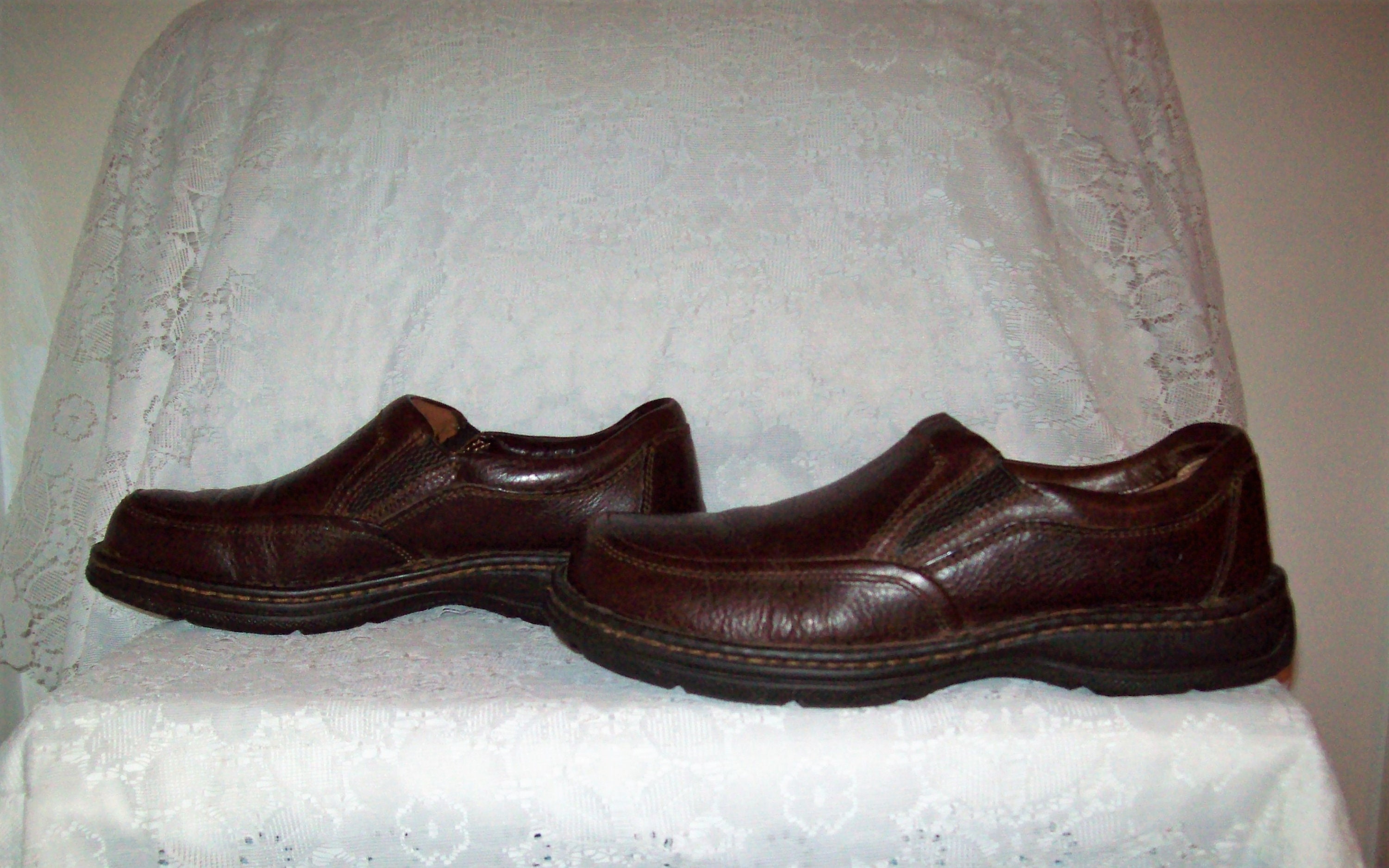 Vintage Men's Brown Pebbled Leather Loafers Slip Ons by | Etsy