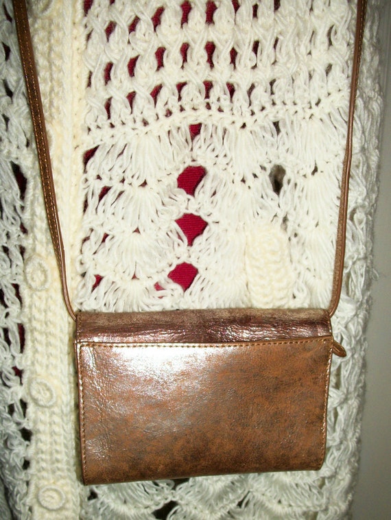 Vintage Leather Crossbody Shoulder Bag Purse by F… - image 8