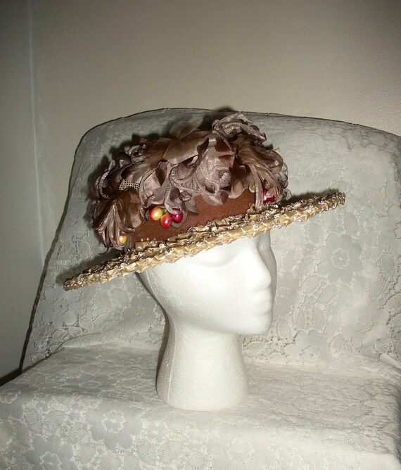 Vintage 1950s Hat Ladies Afternoon or Garden Part… - image 3