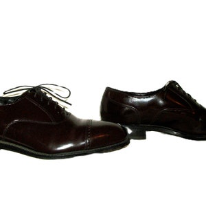 Vintage Burgundy Oxblood Leather Oxfords by Florsheim Shoe Men's Size 10 D Only 18 USD image 6