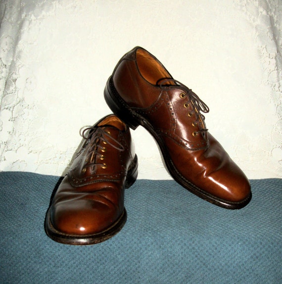 Vintage Brown Leather Aristocraft Saddle Oxfords … - image 1