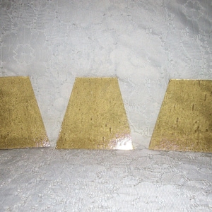Antique Vintage Clear Amber Beveled Glass Repair Panel Piece Trapezoid Replacement Shade for gas Light 3 3/4&quot; Tall get 3 for Only 14 USD