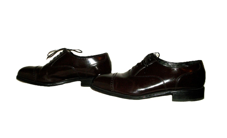 Vintage Burgundy Oxblood Leather Oxfords by Florsheim Shoe Men's Size 10 D Only 18 USD image 2