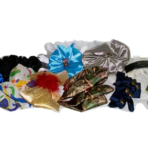 Vintage 1980s 1990s hairbows Ruffle, Chiffon Oversize 10 for 12 DOLLARS