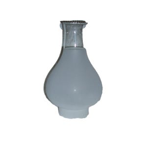 Vintage Frosted Glass Chimney Replacement Globe Oil Lamp Shade scalloped Top Edge 10&quot; Tall Only 10 USD