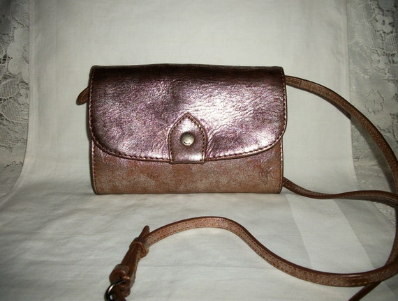 Vintage Leather Crossbody Shoulder Bag Purse by F… - image 1