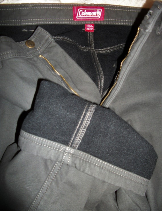 Vintage Mens Black Denim Jeans Fleece 