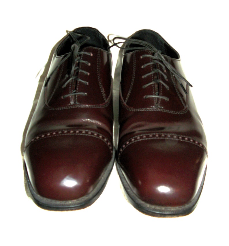 Vintage Burgundy Oxblood Leather Oxfords by Florsheim Shoe Men's Size 10 D Only 18 USD image 7