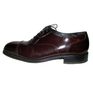 Vintage Burgundy Oxblood Leather Oxfords by Florsheim Shoe Men's Size 10 D Only 18 USD image 3