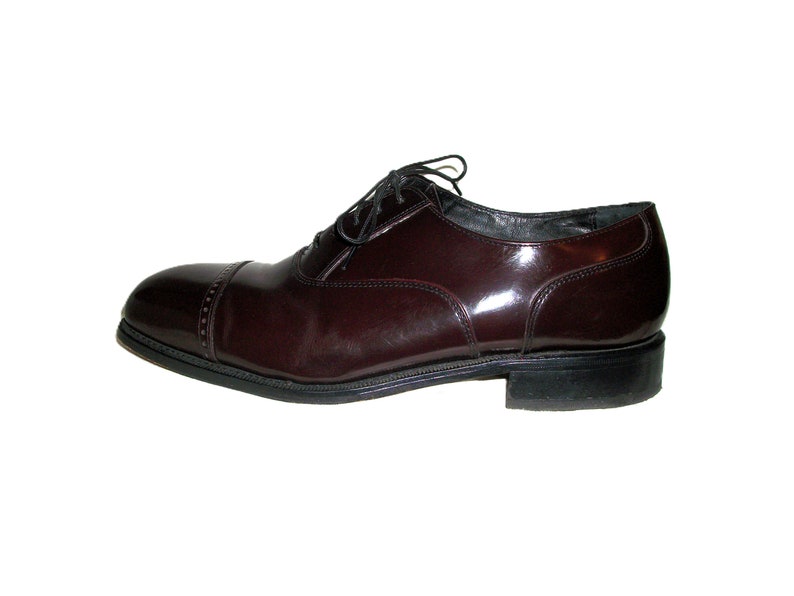 Vintage Burgundy Oxblood Leather Oxfords by Florsheim Shoe Men's Size 10 D Only 18 USD image 3