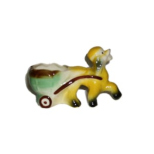 Vintage Planter Cute Poodle Dog Pulling Cart Figurine Ceramic or Pottery Goldendoodle labradoodle MCM Mid Century just 7 USD